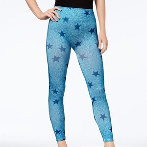 L69 First Looks Blue Denim Star Seamless Leggings